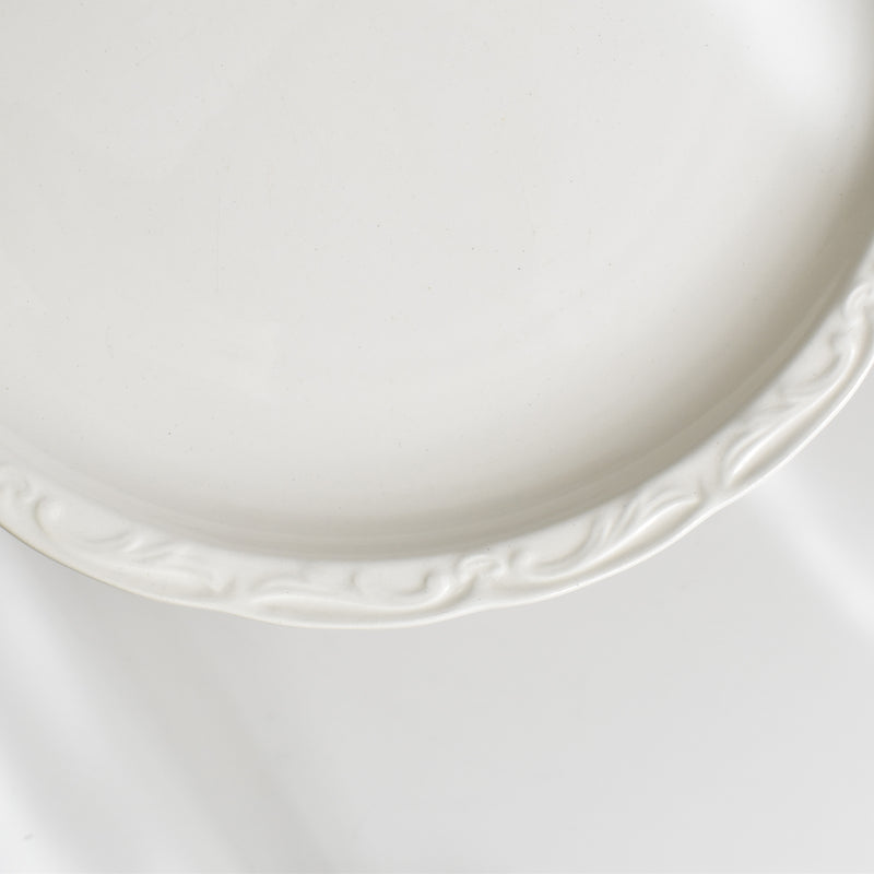 Vintage Plate Digoin & Sarreguemines White Relief C
