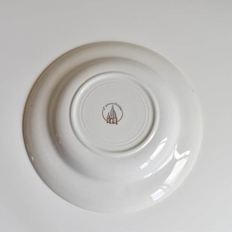 Vintage Deep Plate, Lamandinoise, Pastel Jaune A