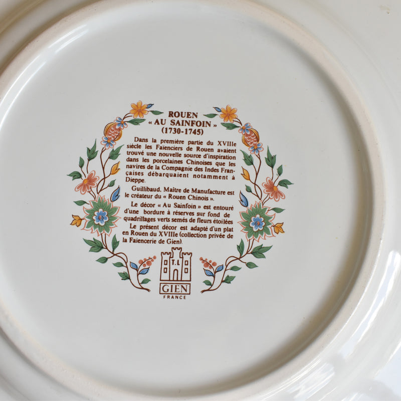 Vintage Platter Gien Rouen "Au Sainfoin"