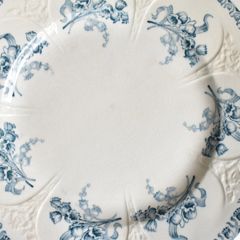Antique Dessert Plate, Longwy Muguet (Lily of the Valley) B