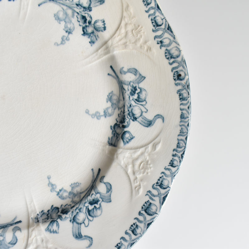 Antique Dessert Plate, Longwy Muguet (Lily of the Valley) B