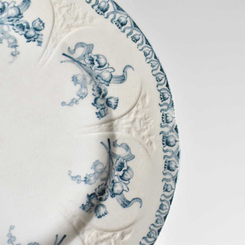 Antique Dessert Plate, Longwy Muguet (Lily of the Valley) B