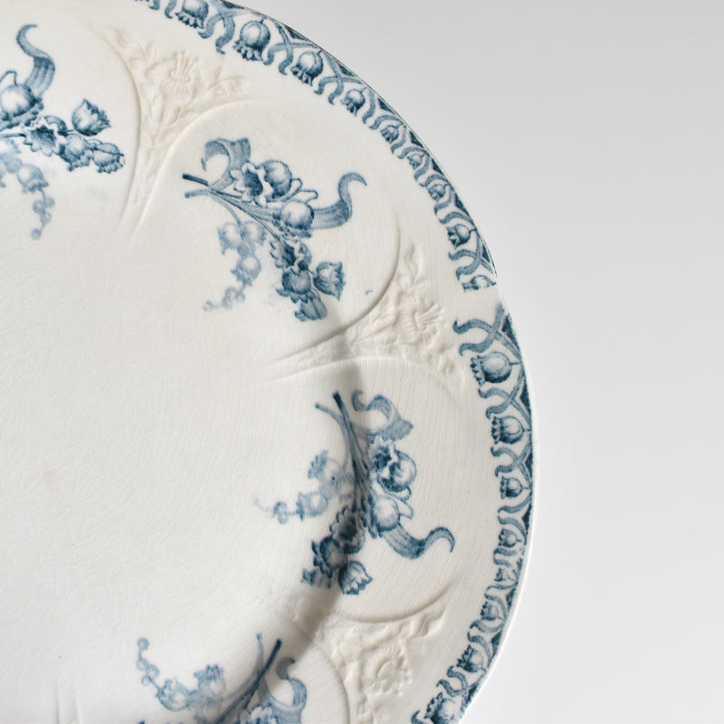 Antique Dessert Plate, Longwy Muguet (Lily of the Valley) B