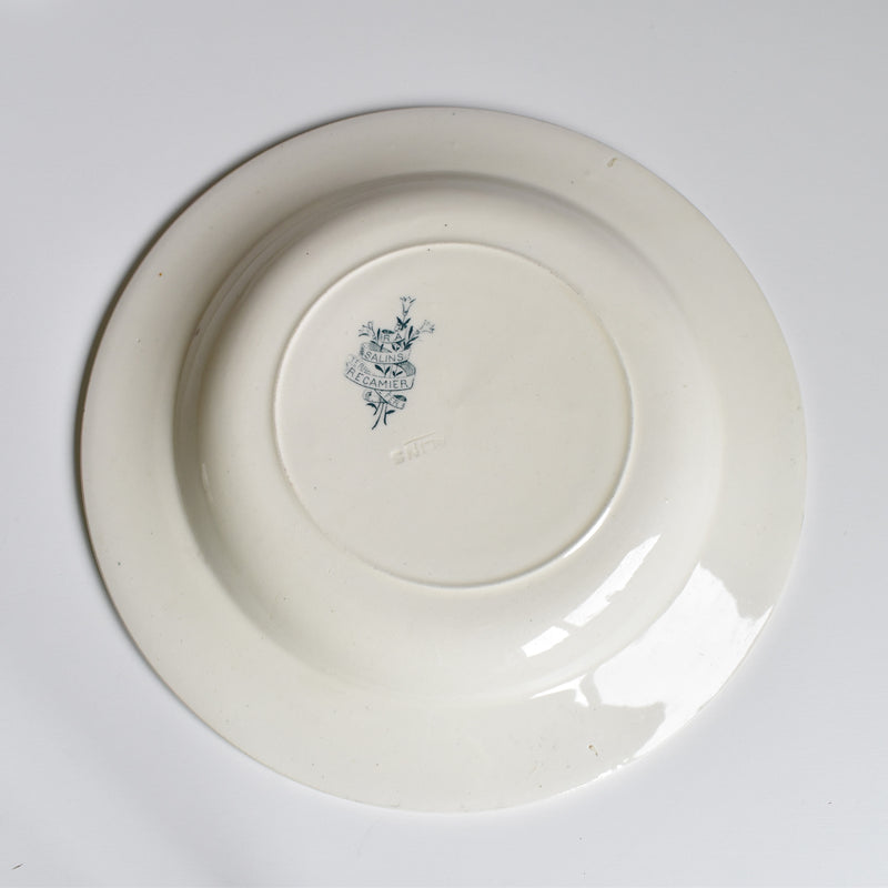 Antique Deep Plate Sarreguemines Récamier B