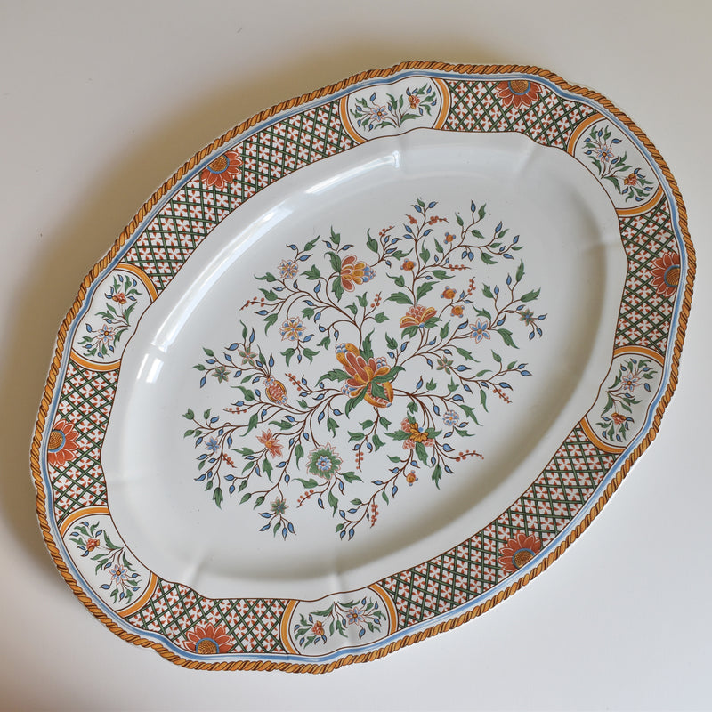Vintage Oval Platter Gien Rouen "Au Sainfoin"