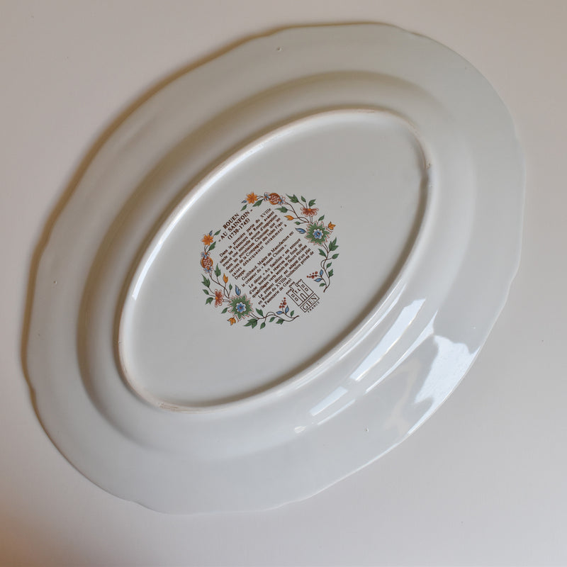 Vintage Oval Platter Gien Rouen "Au Sainfoin"