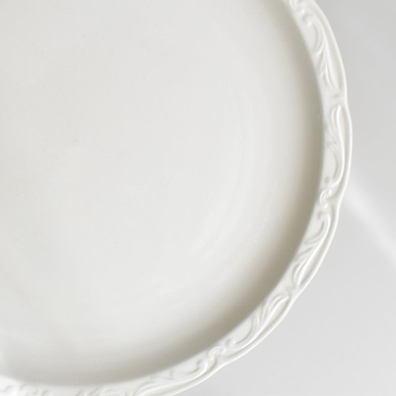 Vintage Plate Digoin & Sarreguemines White Relief E
