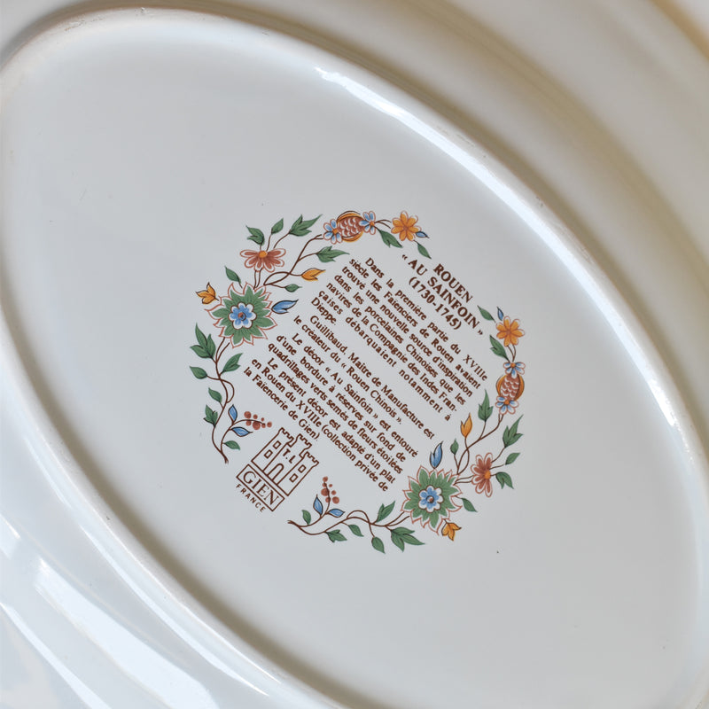 Vintage Oval Platter Gien Rouen "Au Sainfoin"