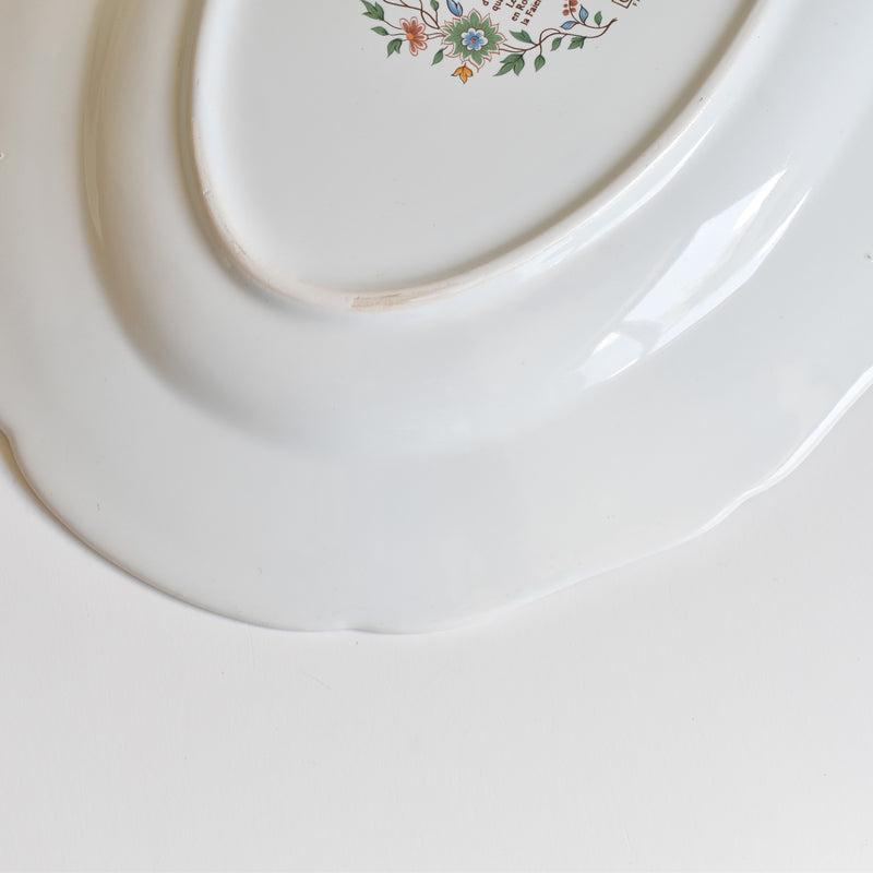 Vintage Oval Platter Gien Rouen "Au Sainfoin"