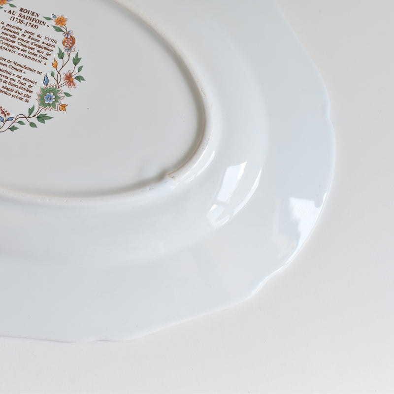 Vintage Oval Platter Gien Rouen "Au Sainfoin"