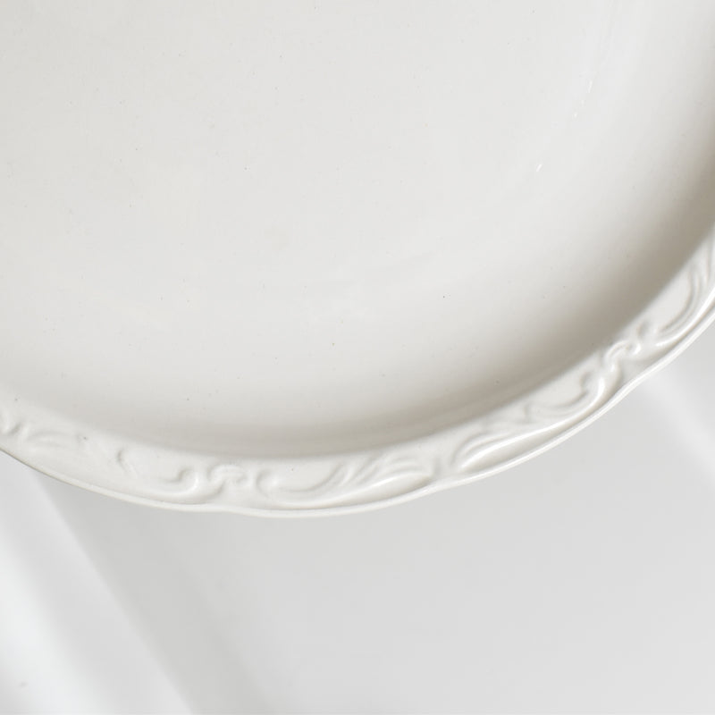 Vintage Plate Digoin & Sarreguemines White Relief E