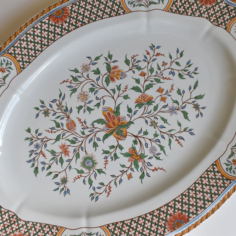 Vintage Oval Platter Gien Rouen "Au Sainfoin"