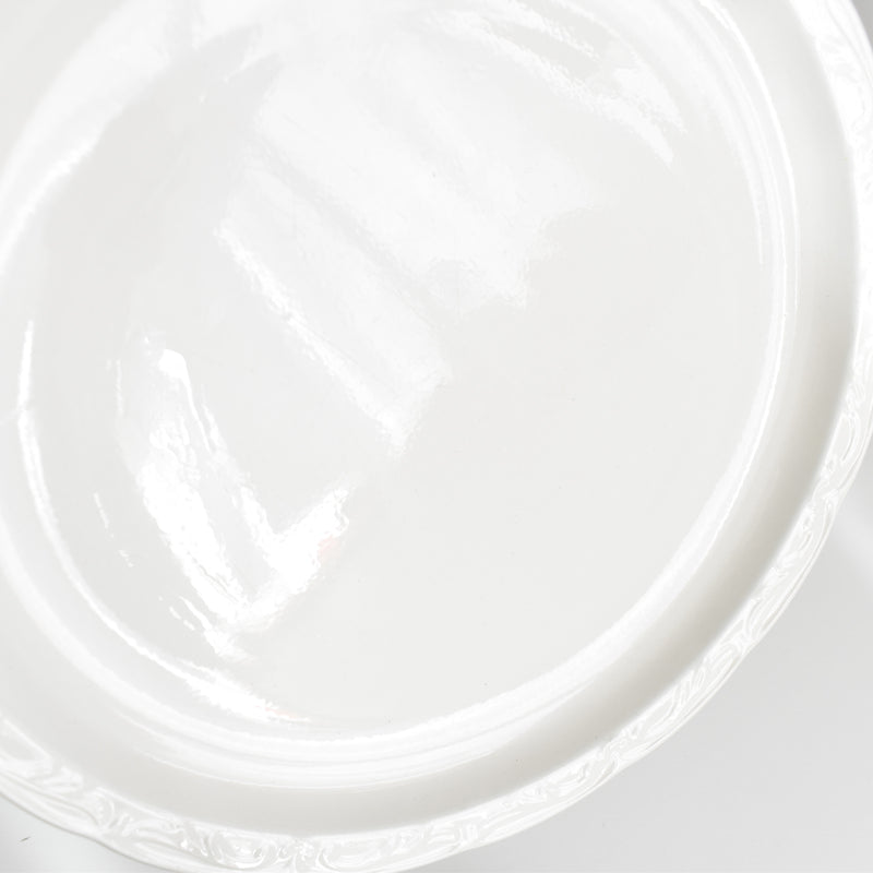Vintage Plate Digoin & Sarreguemines White Relief E