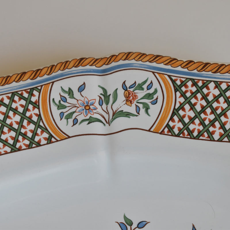 Vintage Oval Platter Gien Rouen "Au Sainfoin"
