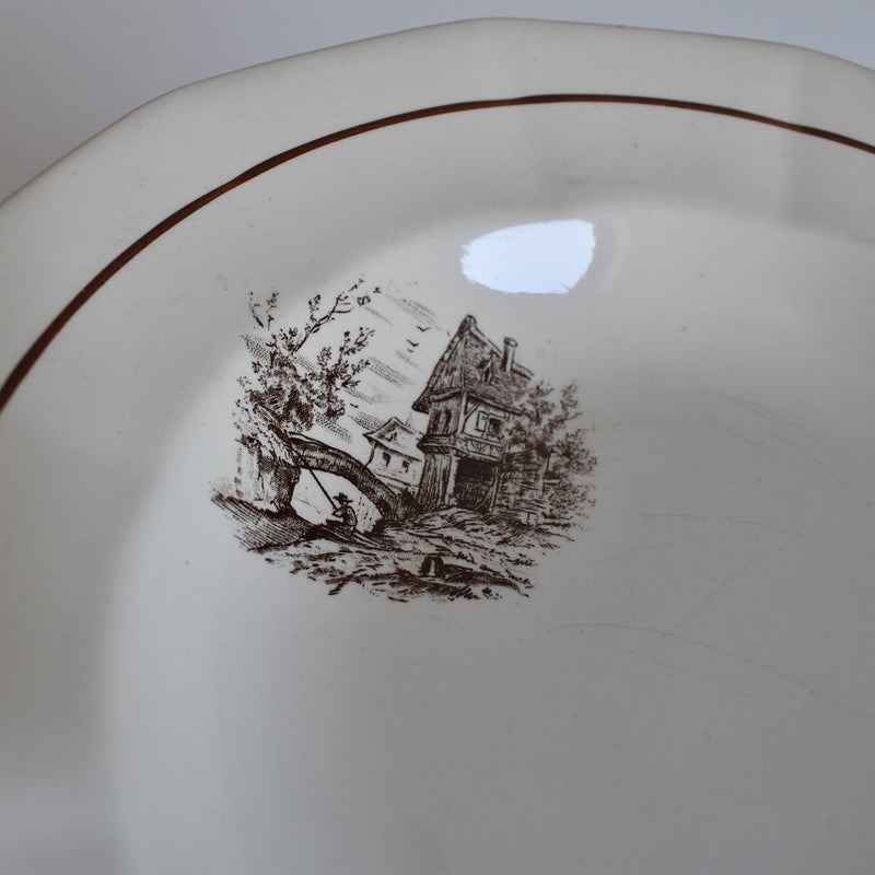 Vintage Deep Plate Digoin & Sarreguemines Calvados B