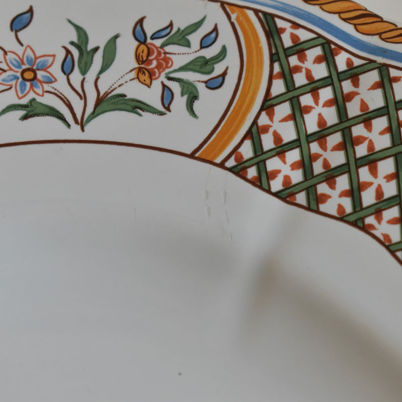 Vintage Oval Platter Gien Rouen "Au Sainfoin"