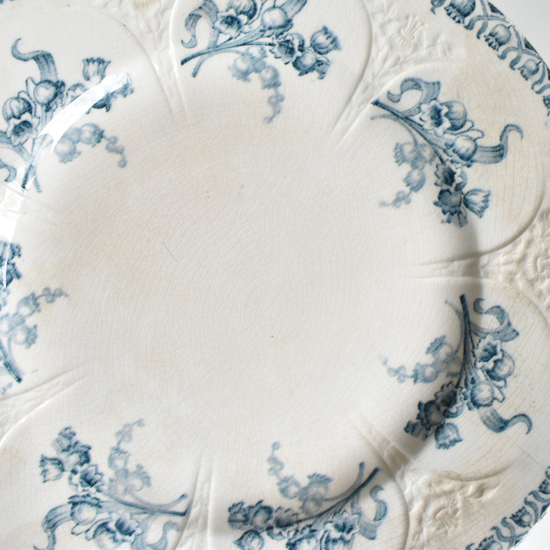 Antique Dessert Plate, Longwy, Muguet (Lily of the Valley) C