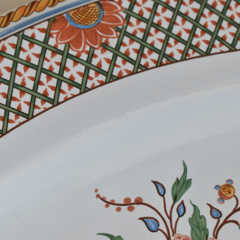 Vintage Oval Platter Gien Rouen "Au Sainfoin"