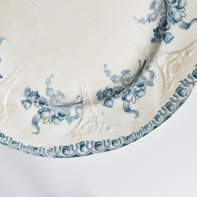 Antique Dessert Plate, Longwy, Muguet (Lily of the Valley) C
