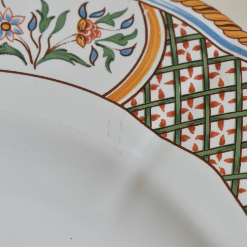 Vintage Oval Platter Gien Rouen "Au Sainfoin"