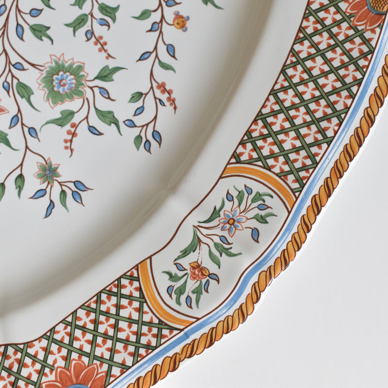 Vintage Oval Platter Gien Rouen "Au Sainfoin"