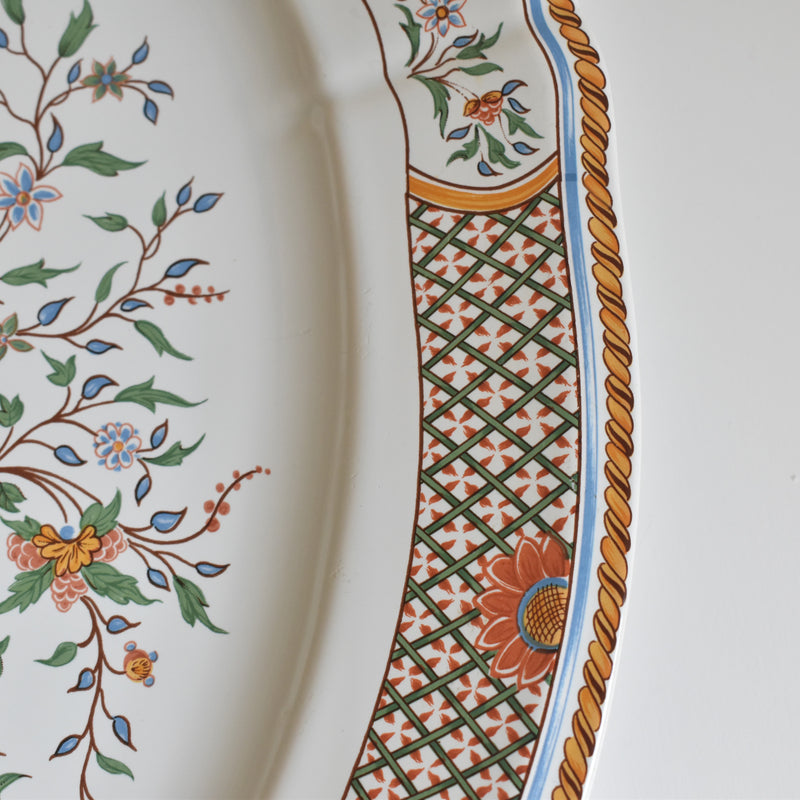 Vintage Oval Platter Gien Rouen "Au Sainfoin"