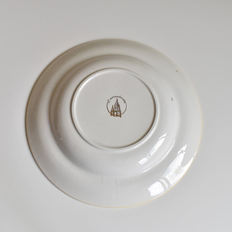 Vintage Deep Plate, Lamandinoise, Pastel Jaune C