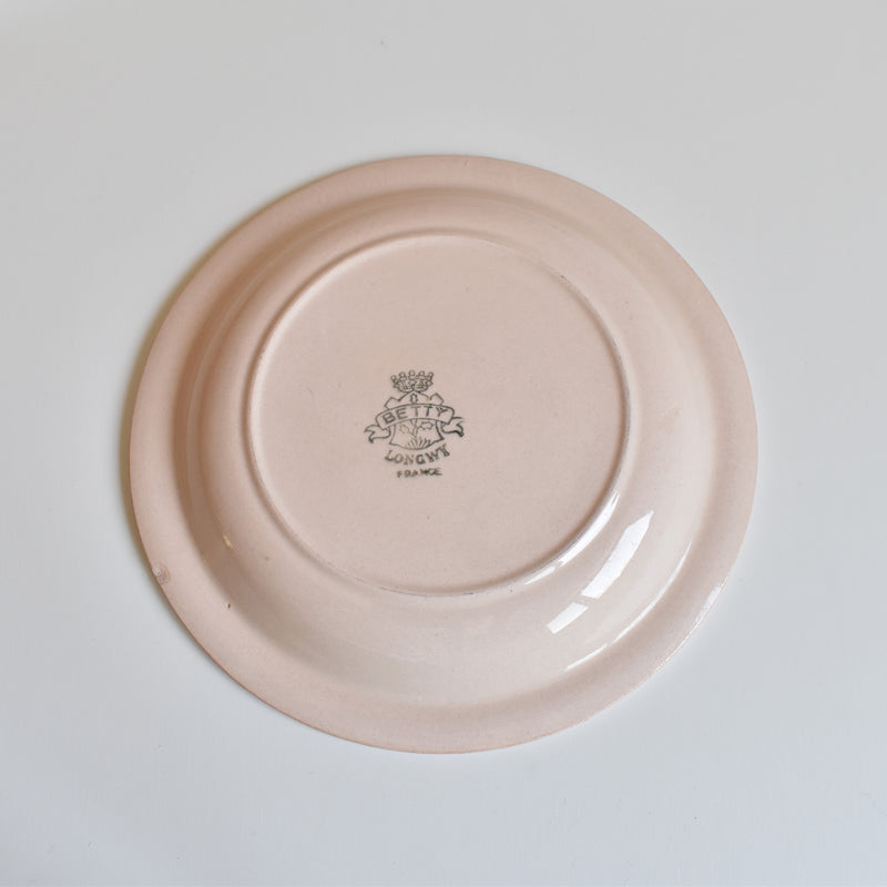 Vintage Deep Plate Longwy Betty I