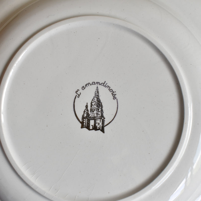 Vintage Deep Plate, Lamandinoise, Pastel Jaune C