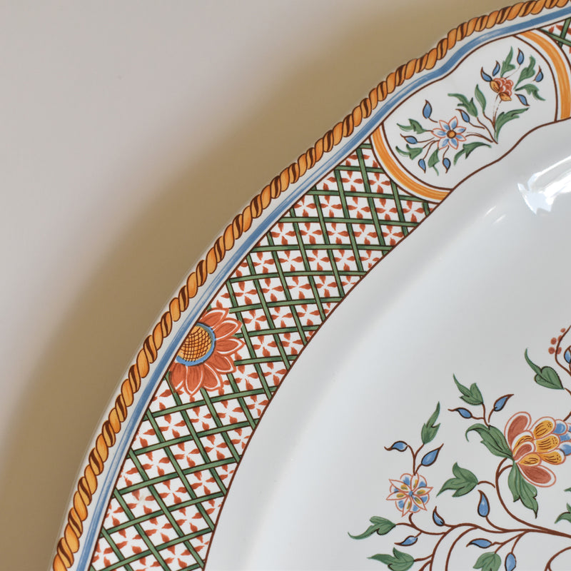 Vintage Oval Platter Gien Rouen "Au Sainfoin"