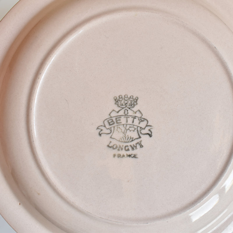 Vintage Deep Plate Longwy Betty I