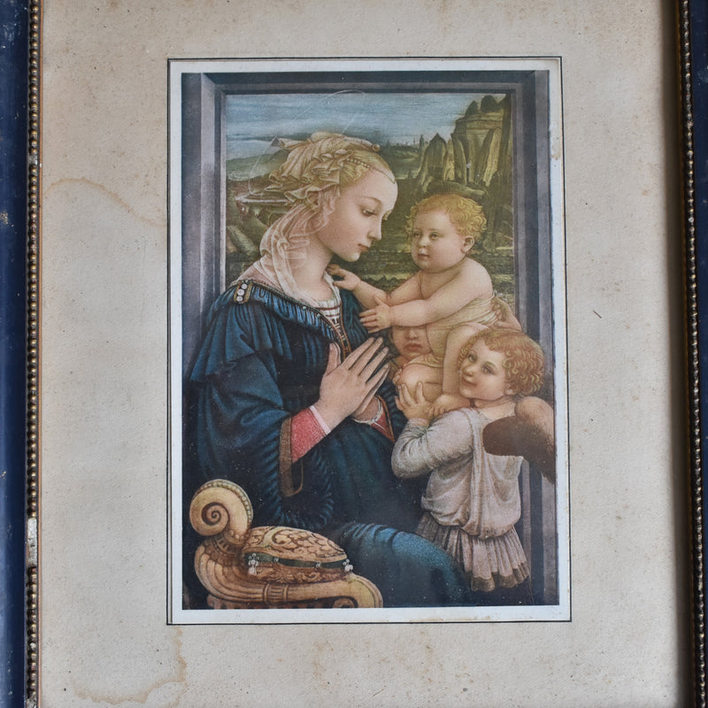 Vintage Framed Illustration Filippino Lippi Madonna and Child