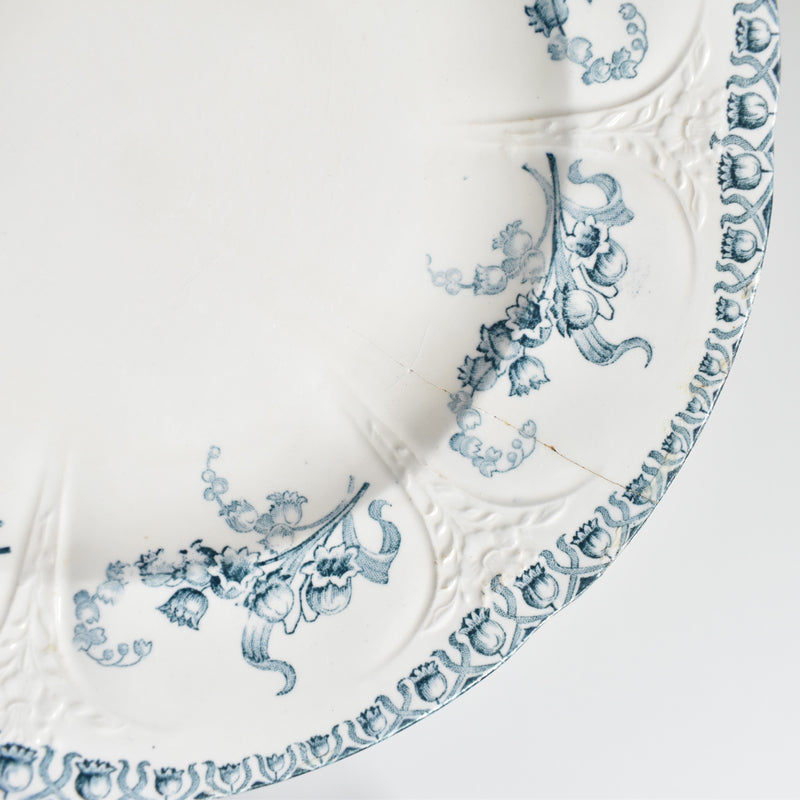 Antique Plate Longwy Muguet (Lily of the Valley) A