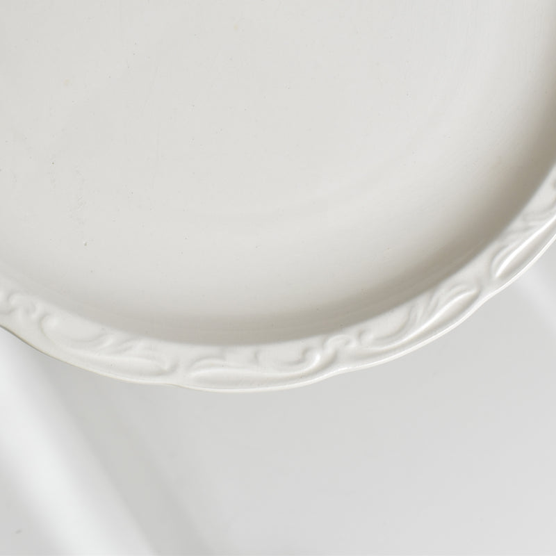 Vintage Digoin & Sarreguemines White Relief Plate G
