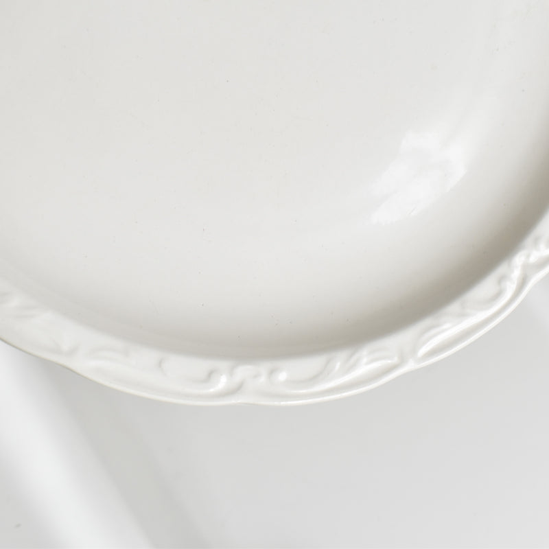 Vintage Digoin & Sarreguemines White Relief Plate G