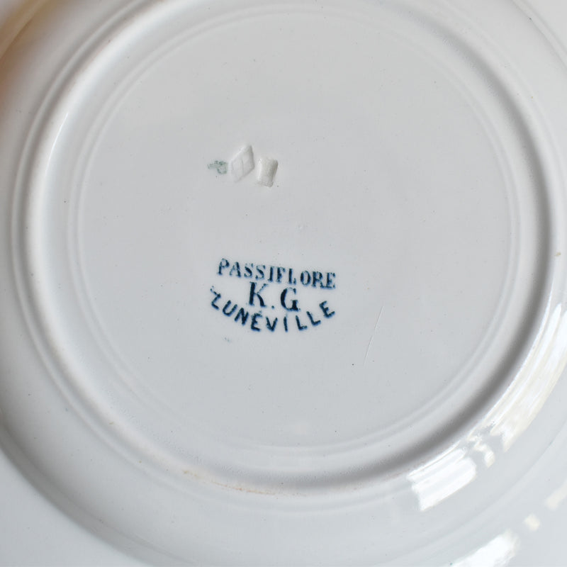 Antique Deep Plate, KG Luneville Passiflore A