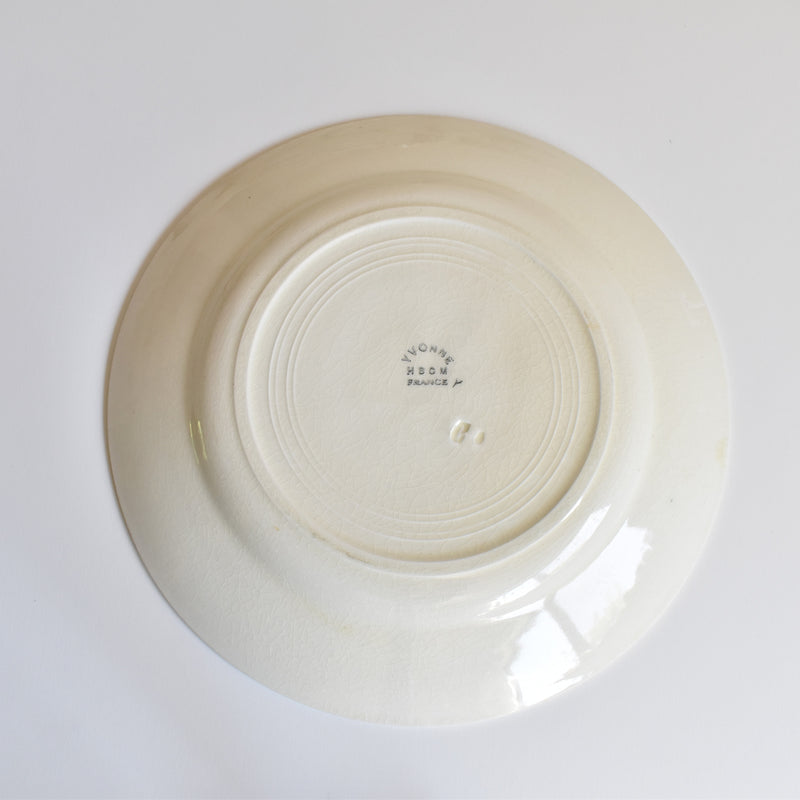 Vintage Plate HBCM Creil Montereau Yvonne C