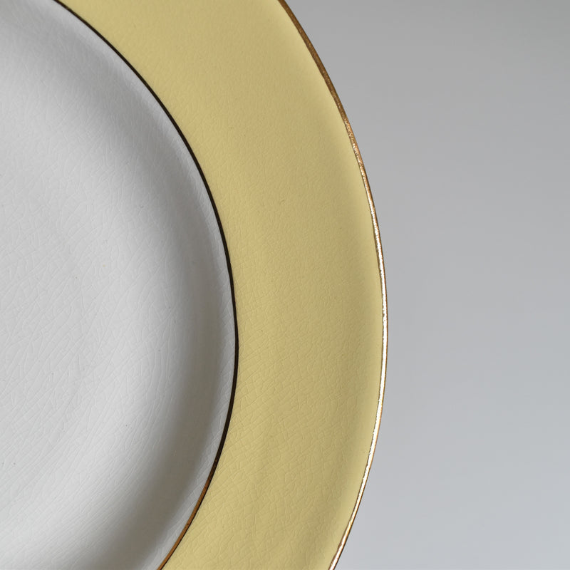 Vintage Deep Plate, Ramandinoise, Pastel Yellow, D