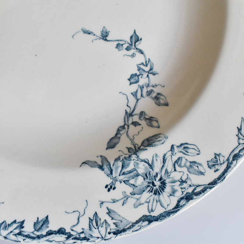 Antique Deep Plate, KG Luneville Passiflore A