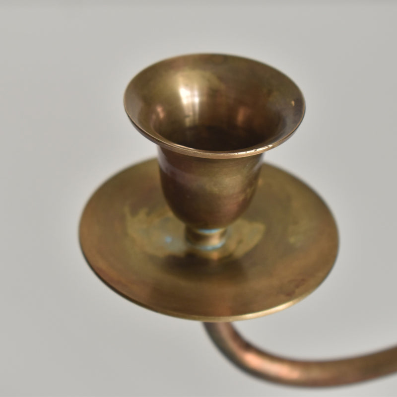 Vintage Brass Candlestick Holder for 3 Candles