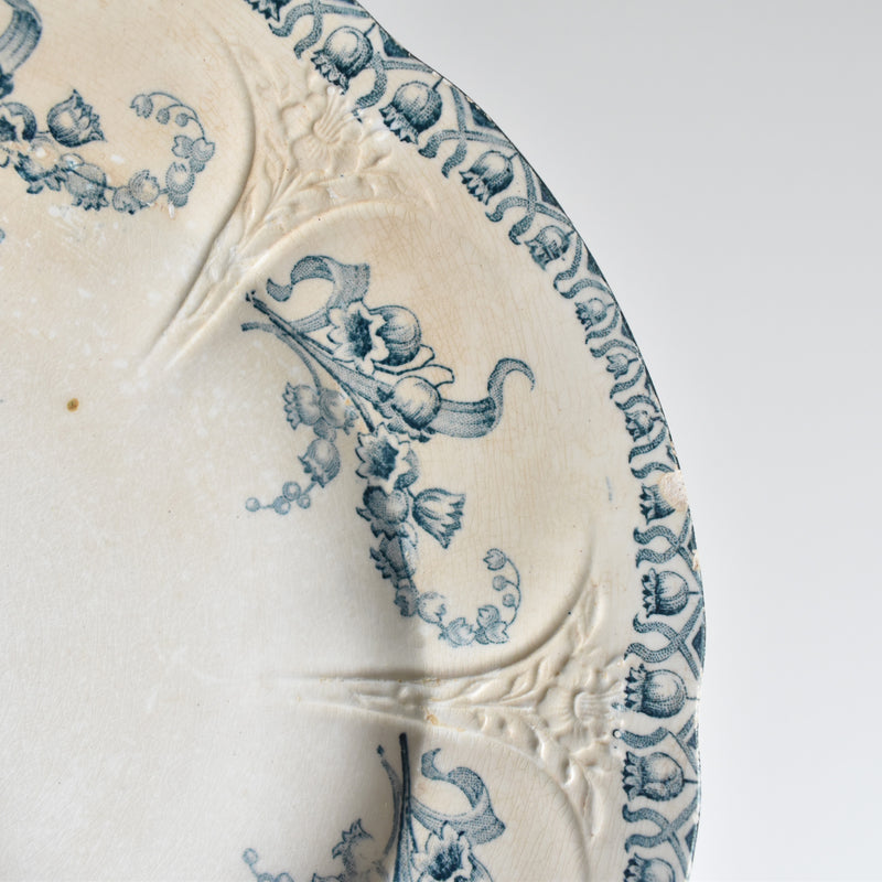 Antique Plate Longwy Muguet (Lily of the Valley) B
