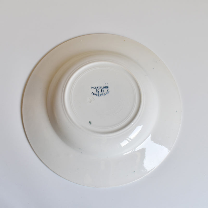 Antique Deep Plate KG Luneville Passiflore B