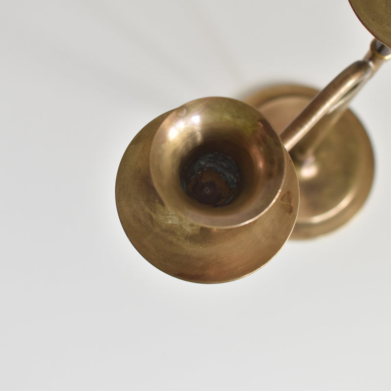 Vintage Brass Candlestick Holder for 3 Candles