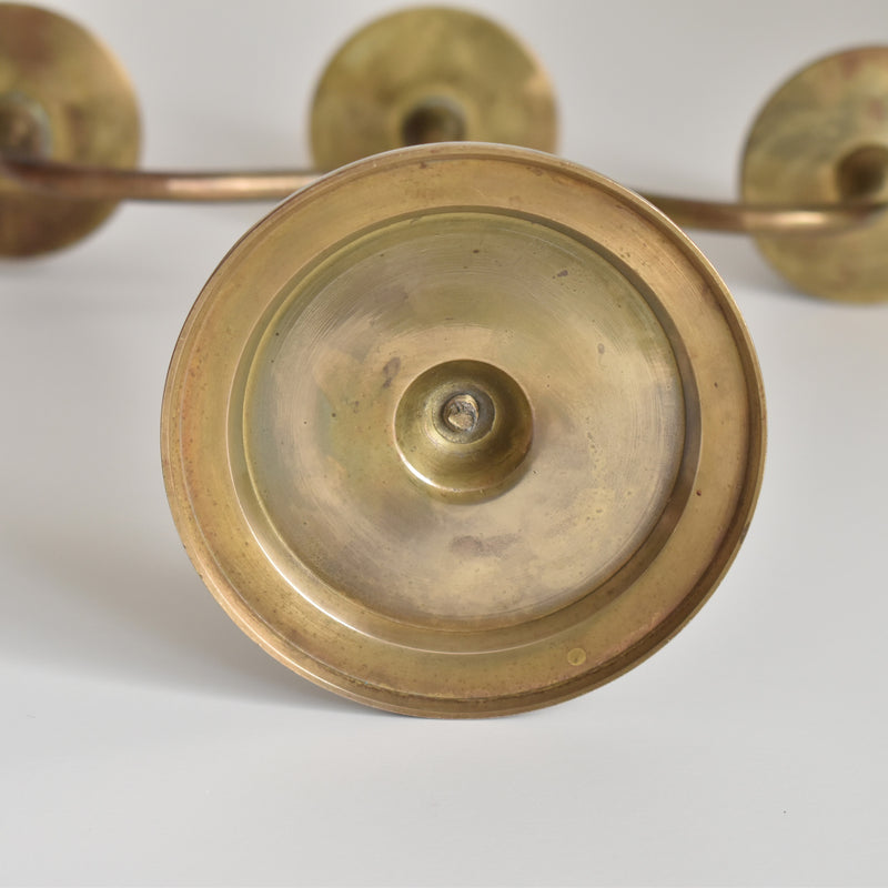 Vintage Brass Candlestick Holder for 3 Candles