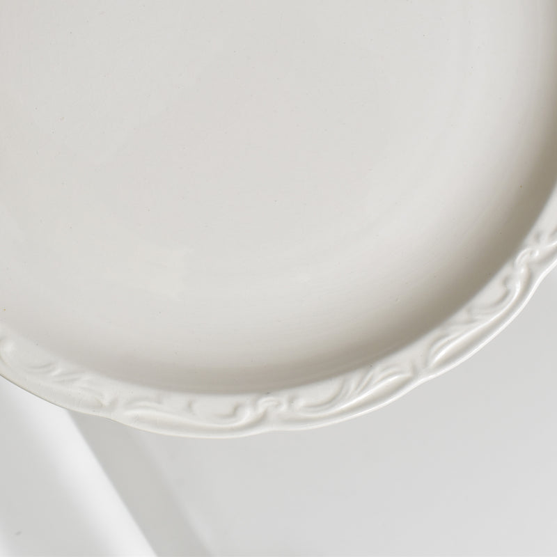 Vintage Plate, Digoin & Sarreguemines, White Relief I