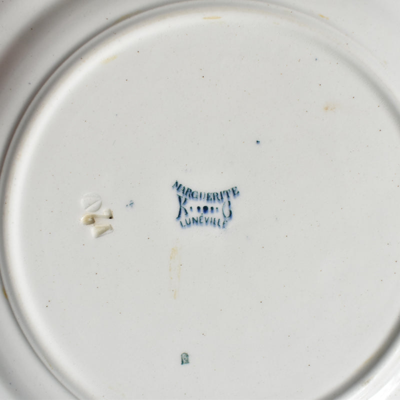 Antique Plate KG Luneville Marguerite B