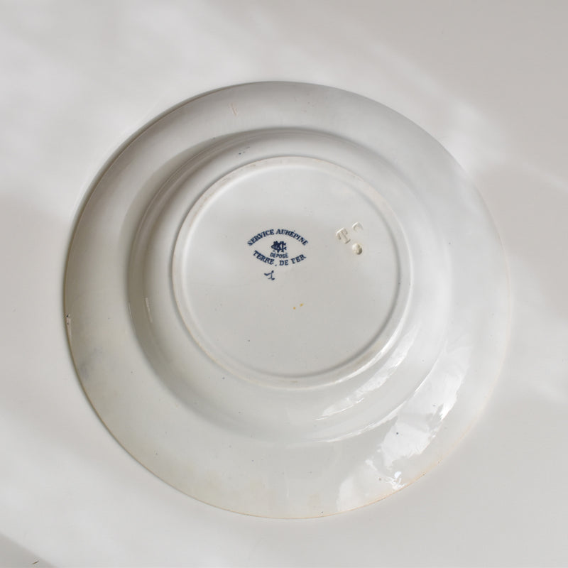Antique Deep Plate, Creil et Montereau, Aubépine