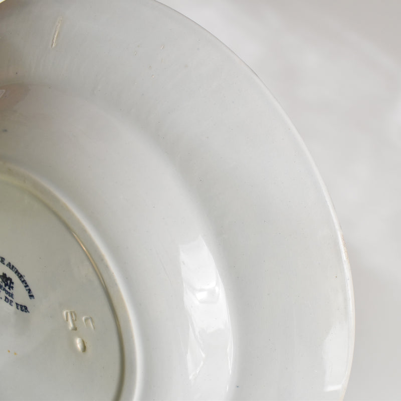 Antique Deep Plate, Creil et Montereau, Aubépine