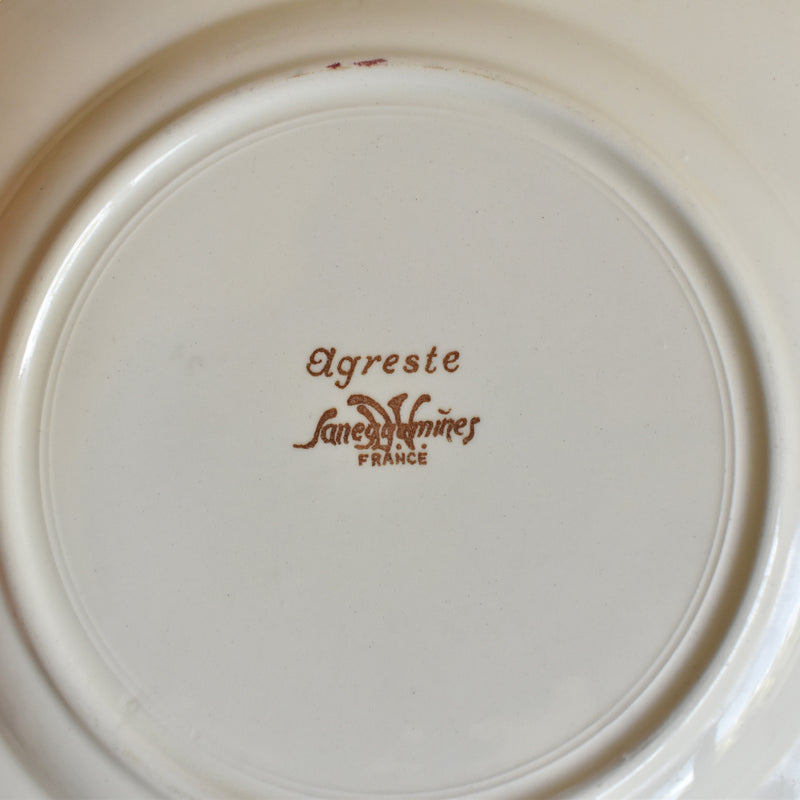 Vintage Dessert Plate, Digoin & Sarreguemines "Agreste," 21cm, A