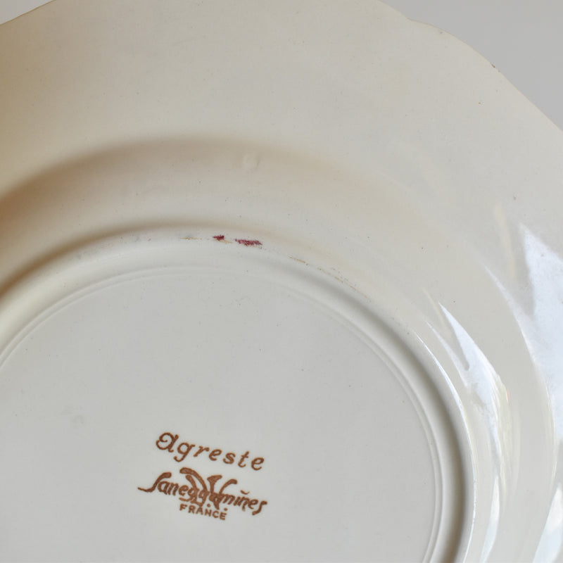 Vintage Dessert Plate, Digoin & Sarreguemines "Agreste," 21cm, A